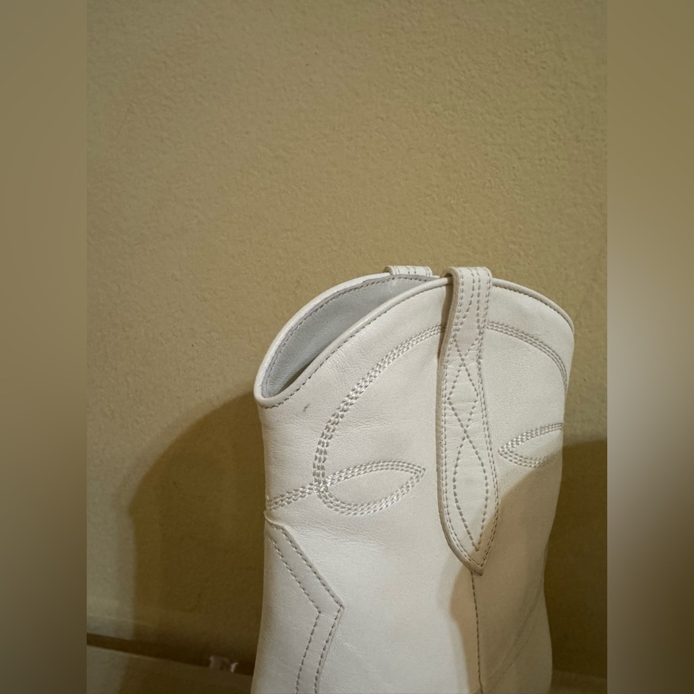 KHAITE Dallas Ankle Boots Western Leather White 37 - Picture 5 of 14